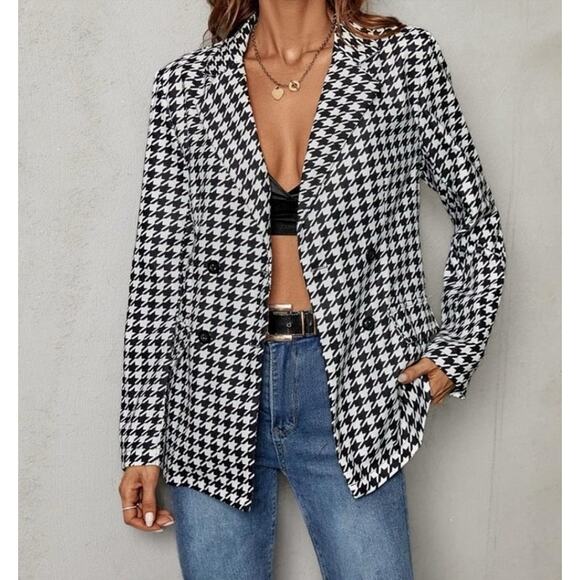 STAUD Jackets & Blazers - STAUD GINGHAM COTTON BLEND BLAZER NWOT SIZE LARGE